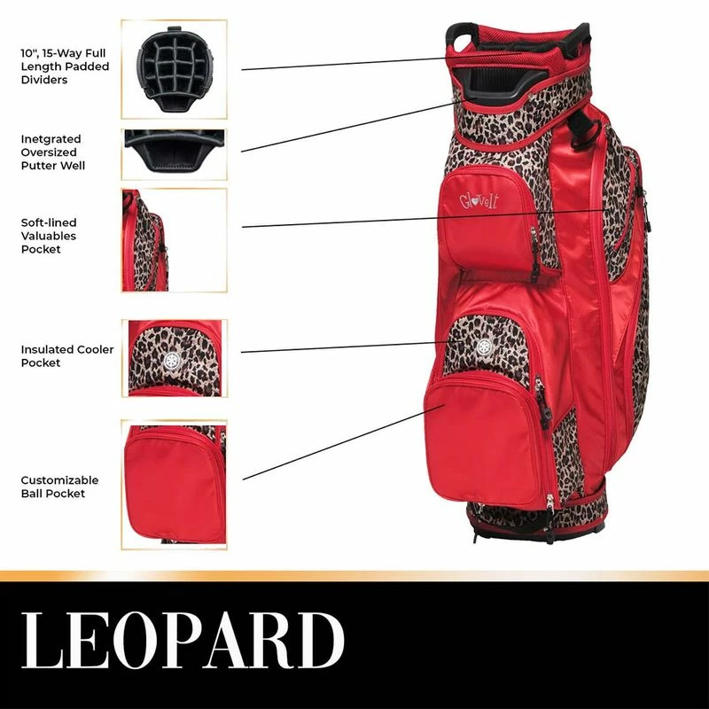 Glove It Women's Leopard 14-Way Cart Bag '21 - Image 6