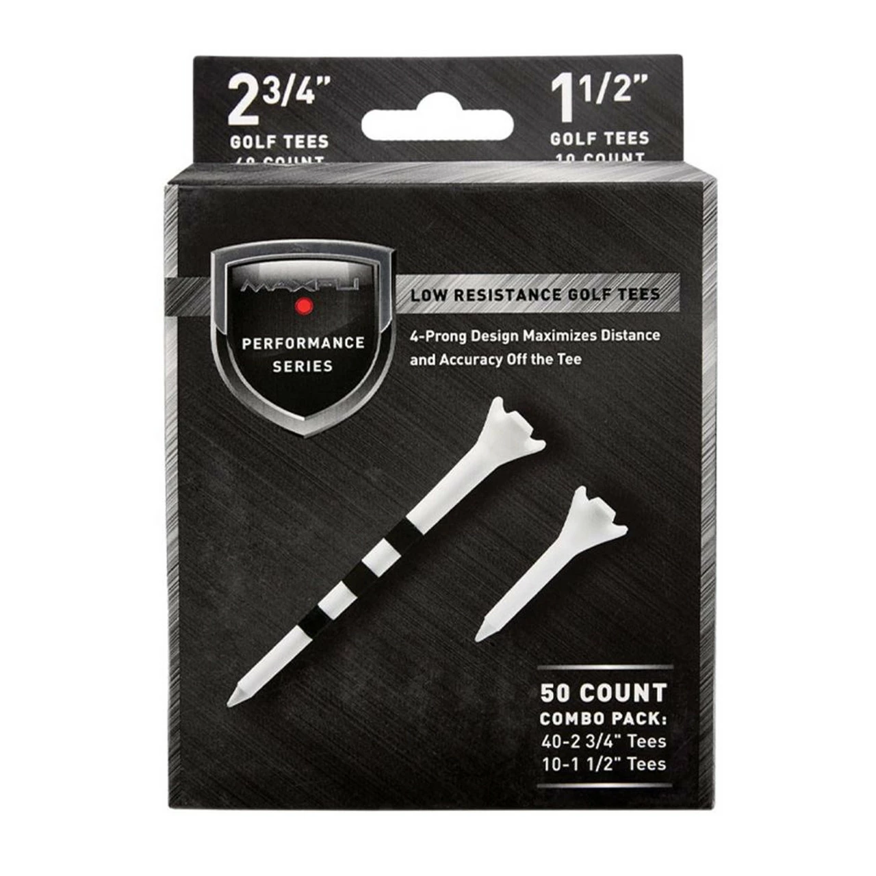 Maxfli 2 3/4" Whtie Performance Tee 50pk