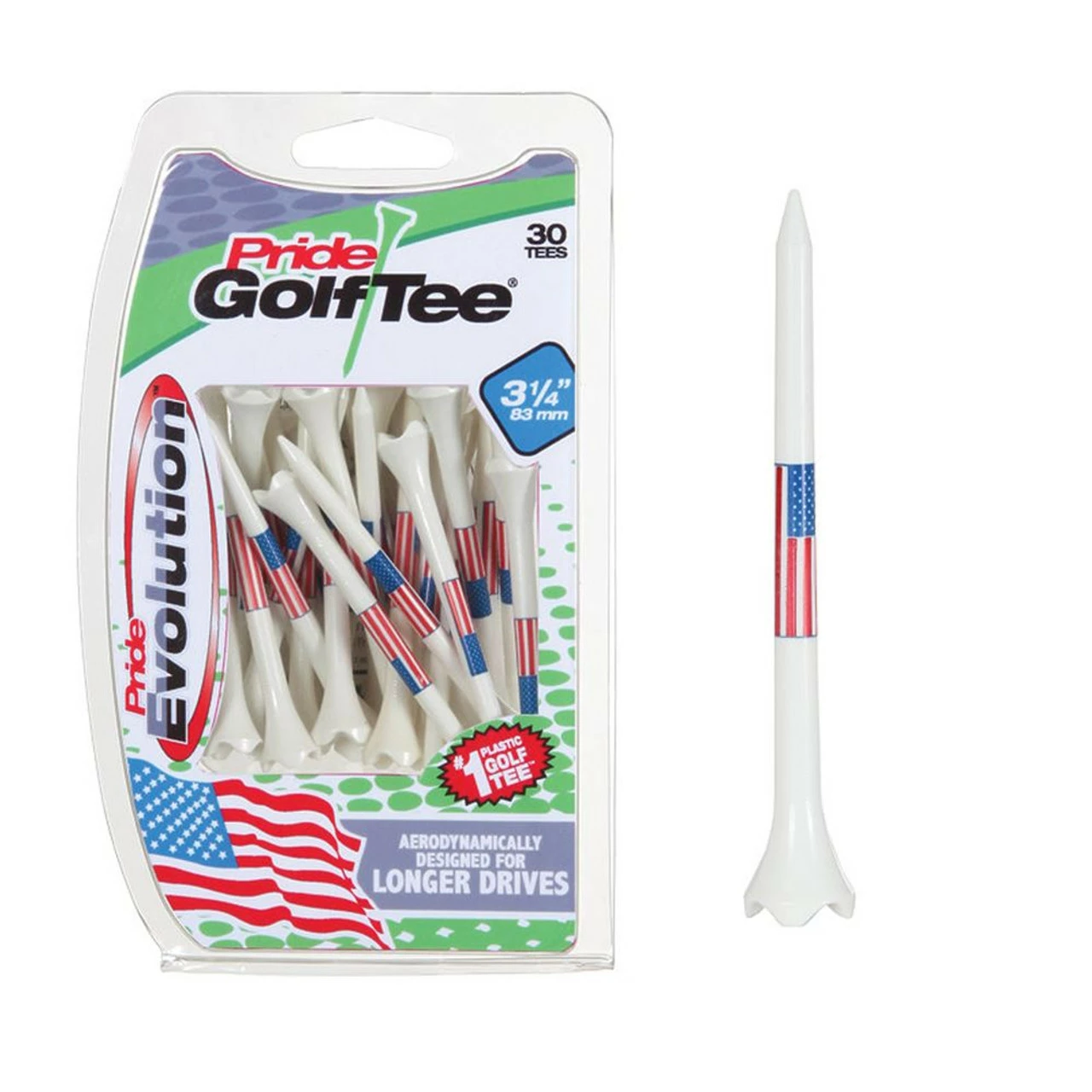 PTS Evolution 2 3/4" American Flag Golf Tees - PS0118
